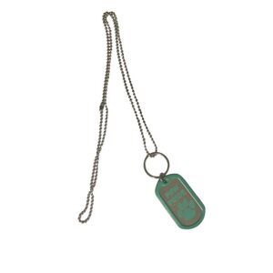 Paw Pride Pet Lover Dog Tag Necklace Silver Ball Chain Green Animal Pendant
